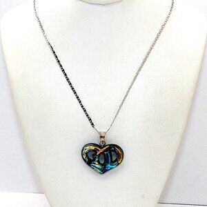 Vintage Sterling Silver Heart Necklace